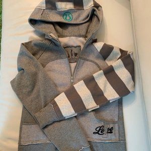 Lululemon Grey/Wht Mis-matched Sleeve Scuba Hoodie